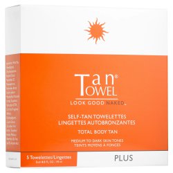 TanTowel Self Tan Towelettes - Total Body Plus - Medium to Dark Skin Tones