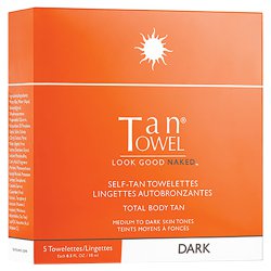 TanTowel Self Tan Towelettes - Total Body Dark  - Medium to Dark Skin Tones