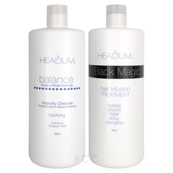 Healium 5 Once A Wash Day Set - 32 oz Shampoo & Mask