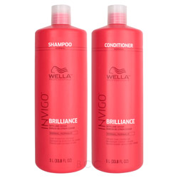 Wella Invigo Brilliance Color Protection Shampoo & Conditioner Set - 33.8 oz Normal