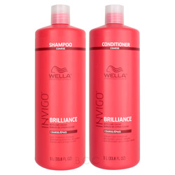 Wella Invigo Brilliance Color Protection Shampoo & Conditioner Set - 33.8 oz Coarse