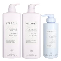 Kerasilk Smoothing Shampoo, Conditioner & Mask Trio - Liter