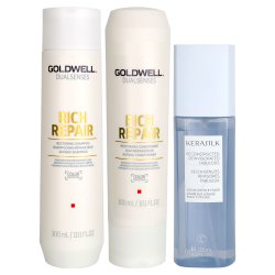 Goldwell Rich Repair Shampoo/Conditioner + Kerasilk Liquid Filler Set