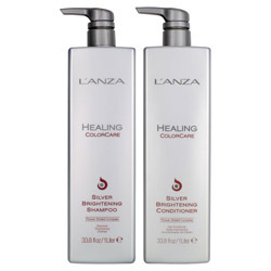 Lanza Healing ColorCare Silver Brightening Shampoo & Conditioner Set - 33.8 oz
