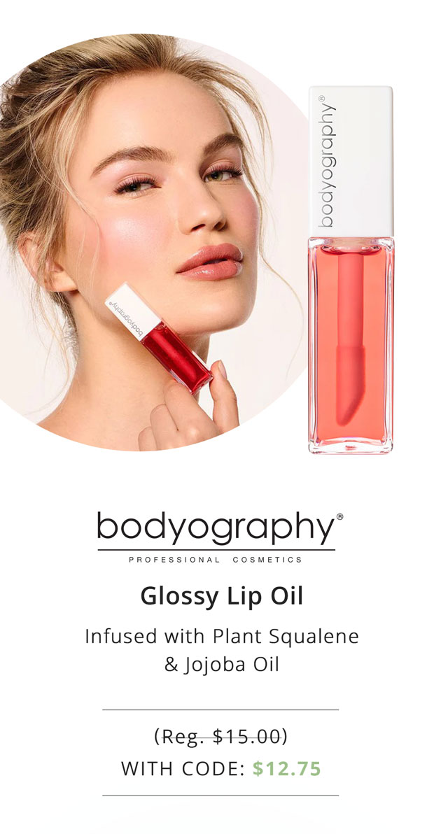 Bodyography Glossy Lip Oil | Infused with Plant Squalene & Jojoba Oil (Reg. $15.00) With Code: $12.75