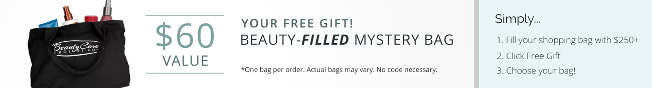 Free Beauty-Filled Mystery Bag with your next order! $60 Value