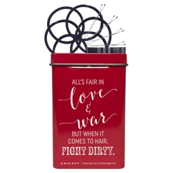 Cricket Hair Tie & Bobby Pin Tin - Red