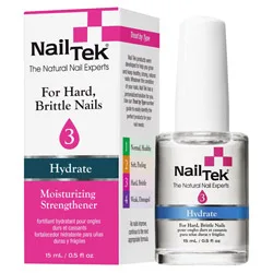 Nail Tek Hydrate 3 Moisturizing Strengthener - For Hard, Brittle Nails