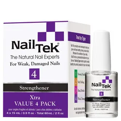 Nail Tek Strengthener 4 Xtra - For Weak, Damaged Nails 4piece