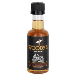 Woodys 3-N-1 Shampoo, Conditioner & Body Wash - Travel Size