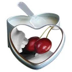 Earthly Body Edible Massage Heart Candle - Cherry