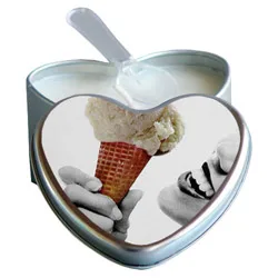 Earthly Body Edible Massage Heart Candle - Vanilla