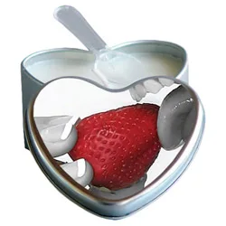 Earthly Body Edible Massage Heart Candle - Strawberry