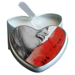 Earthly Body Edible Massage Heart Candle - Watermelon