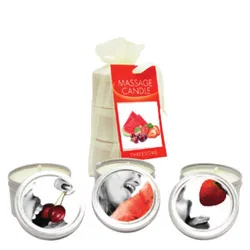 Earthly Body Edible Massage Candle Threesome Gift Set