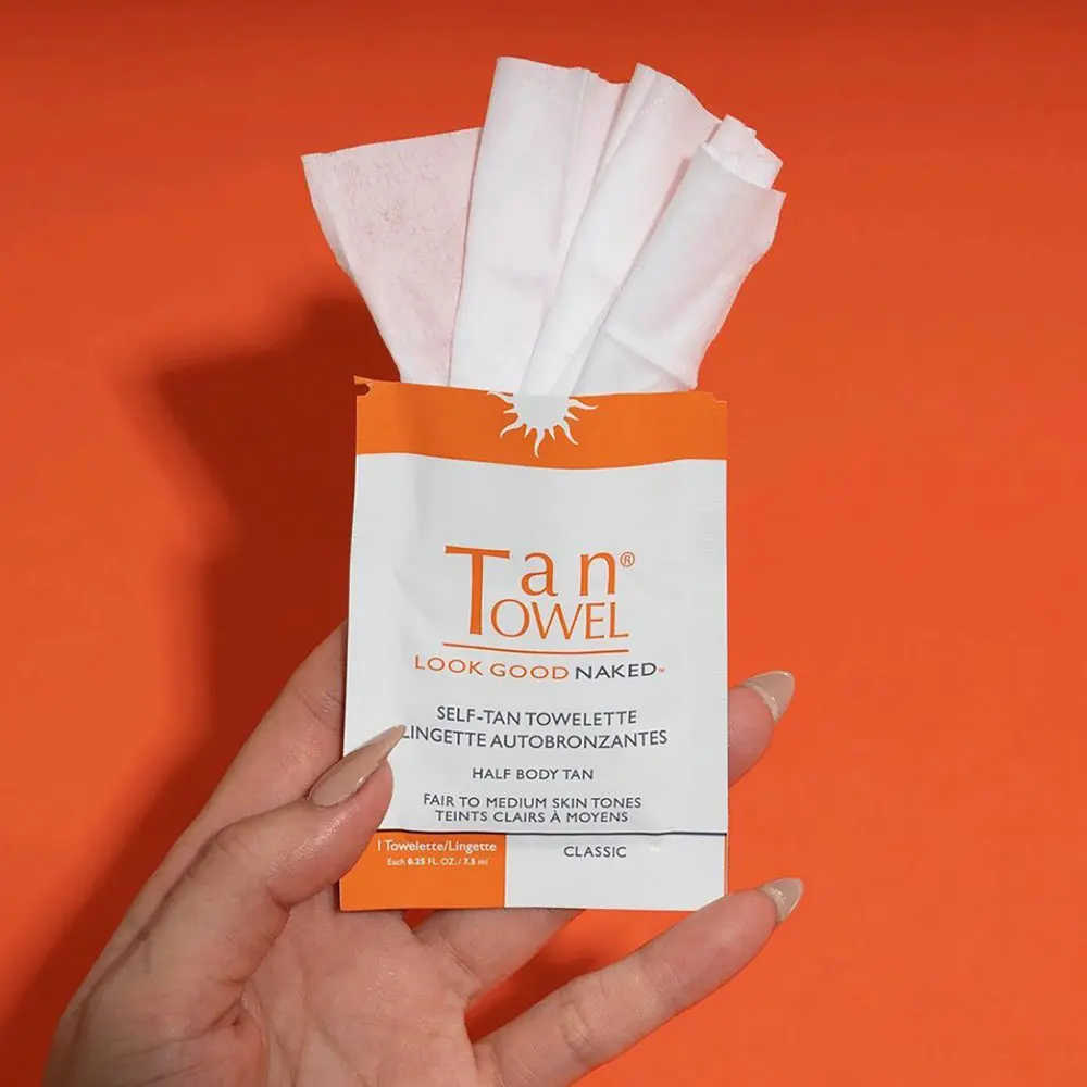 Tan Towel Classic Self Tan Towlettes Half Body Application sold 50 X 0.25 Oz