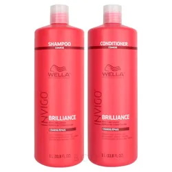 Wella Invigo Brilliance Color Protection Shampoo & Conditioner Set - Coarse