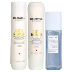 Goldwell Rich Repair Shampoo/Conditioner + Kerasilk Liquid Filler Set