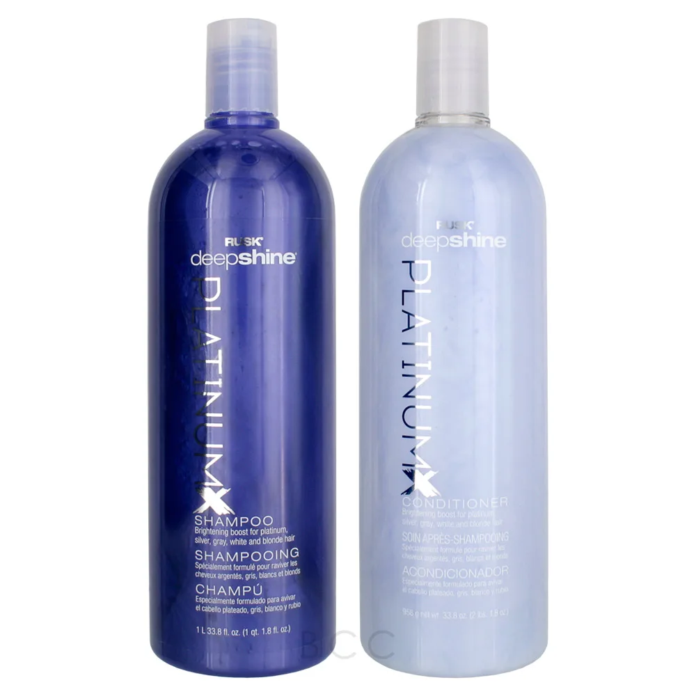 Rusk hot Deep Shine Platinum X Shampoo and Conditioner Brightening boost 33.8 oz